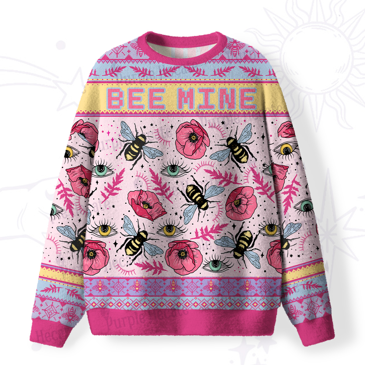 Purplehecate Be Mine Fuzzy Ugly Valentine Sweatshirt