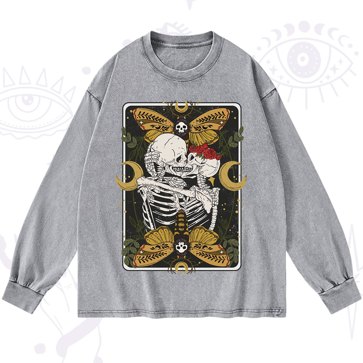 Purplehecate Deathless Moonlit Love Washed Long Sleeve Shirt