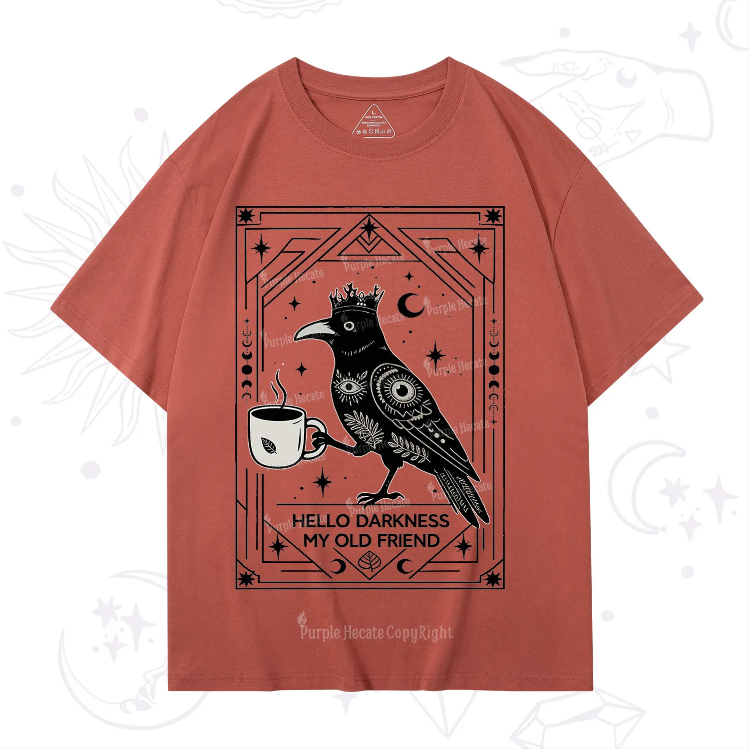 Purplehecate Hello Darkness My Old Friend Crow T-Shirt