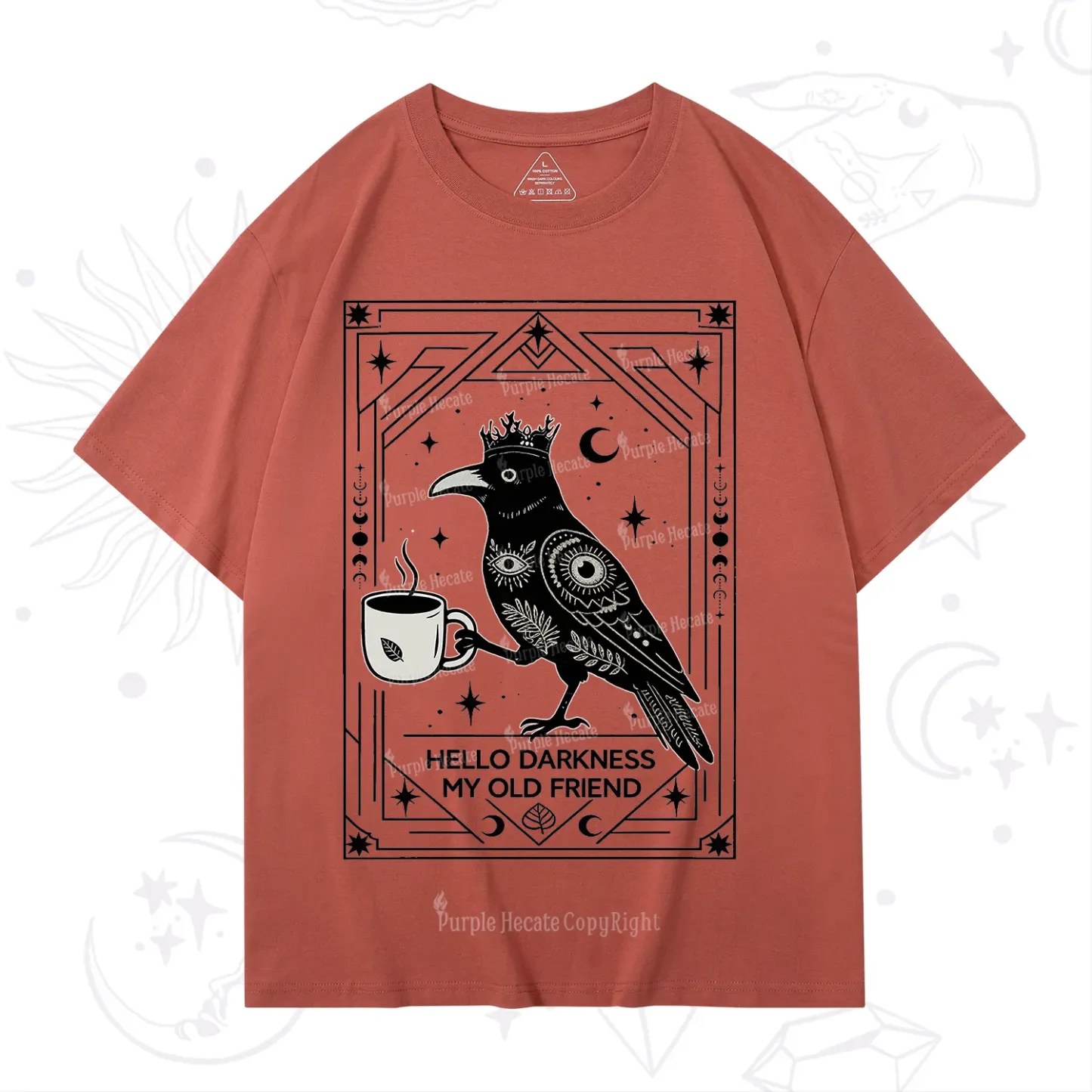 Purplehecate Hello Darkness My Old Friend Crow T-Shirt