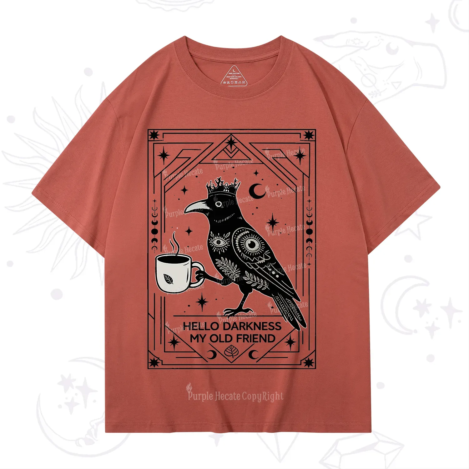 Purplehecate Hello Darkness My Old Friend Crow T-Shirt