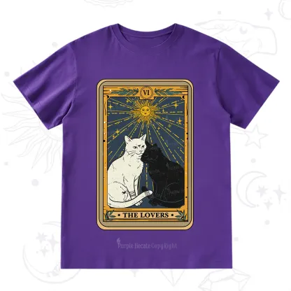 Purplehecate The Lovers Cat Tarot Card T-Shirt