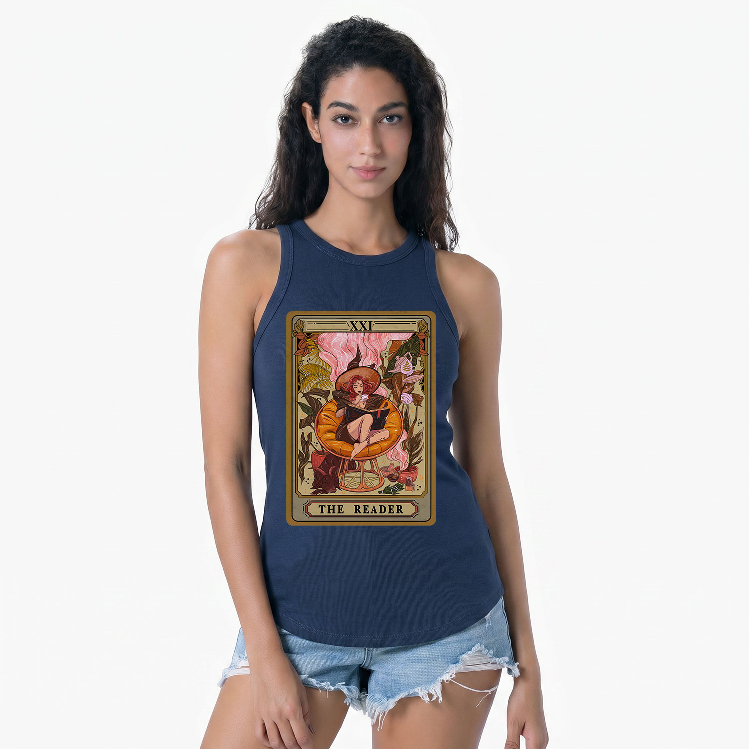 Purplehecate The Reader Tarot Card Racerback Tank Top