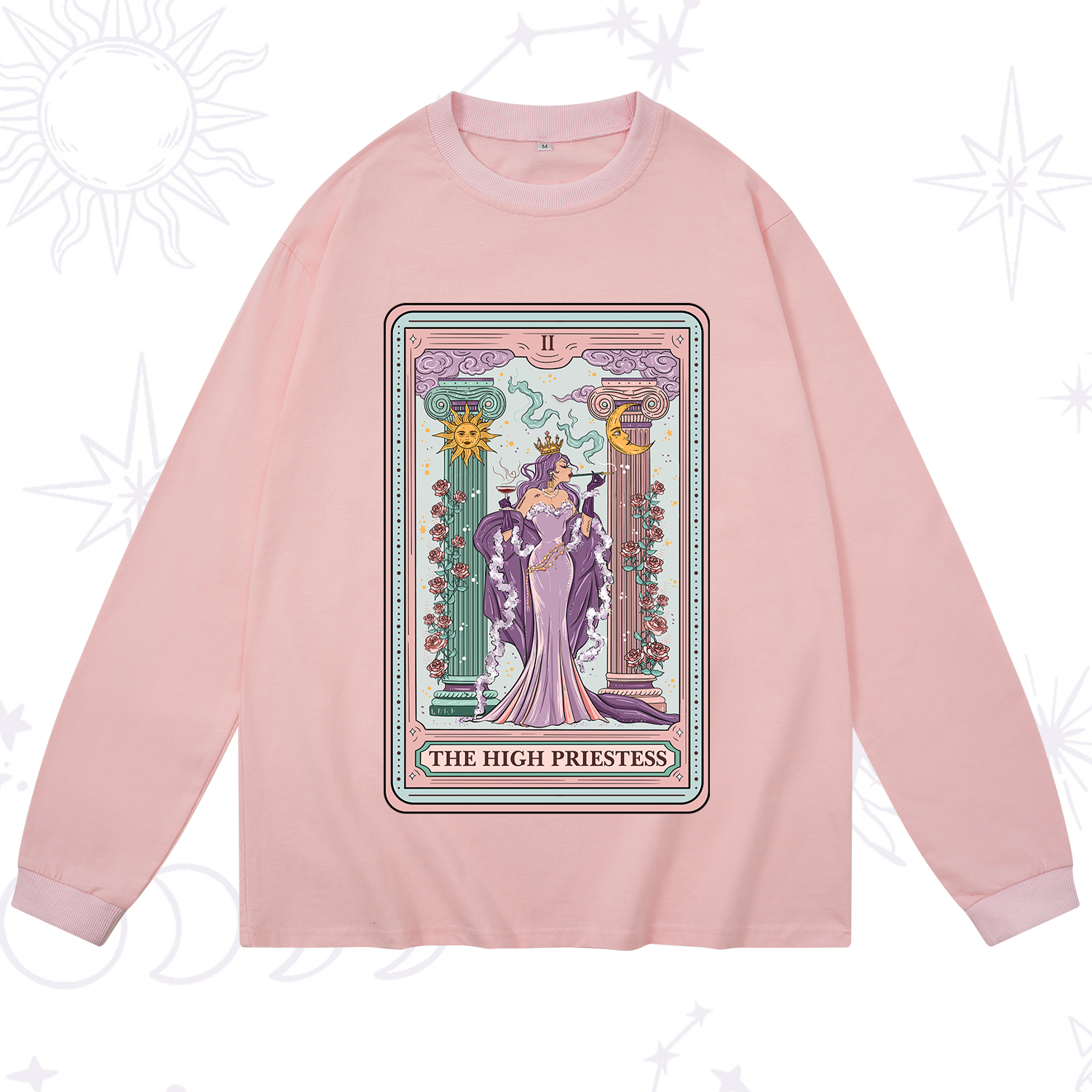 Purplehecate The High Priestess Tarot Card Long Sleeve T-Shirt
