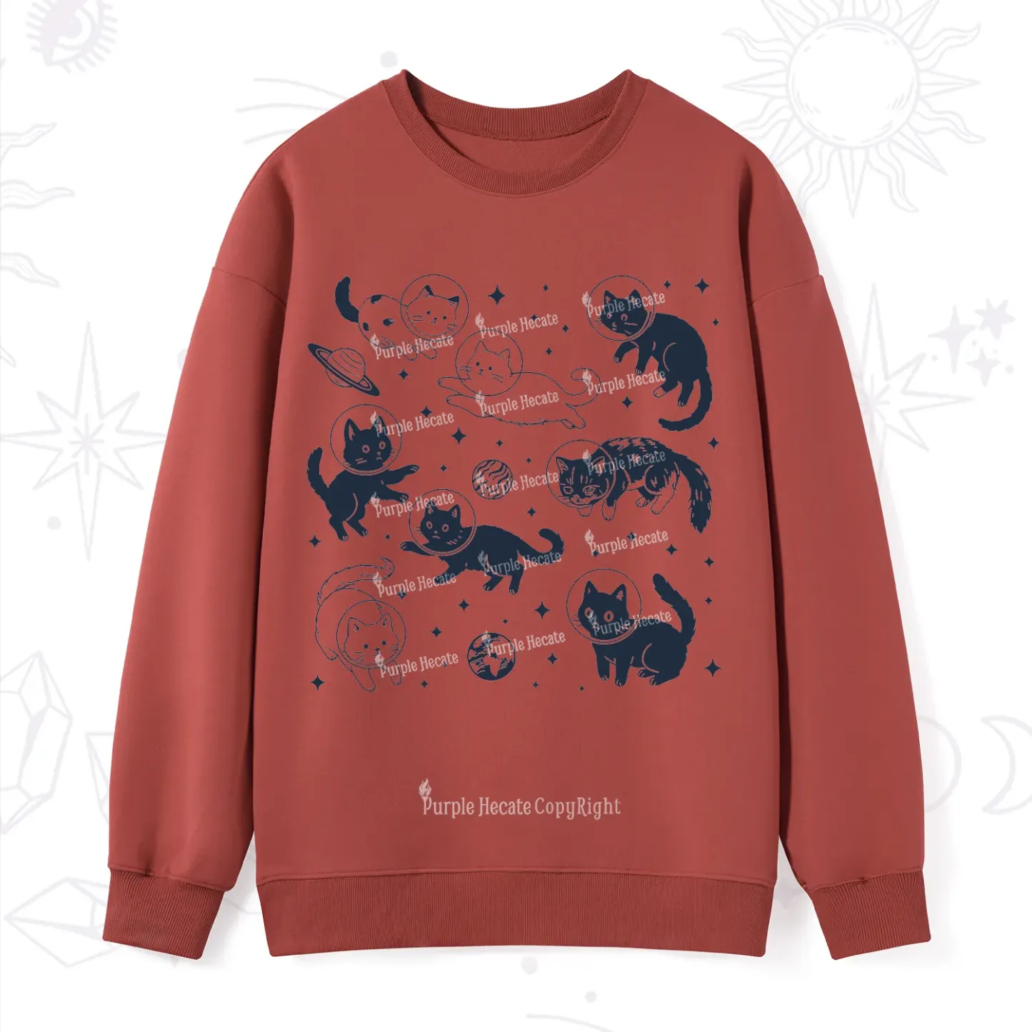 Purplehecate Cats in Space Sweatshirt