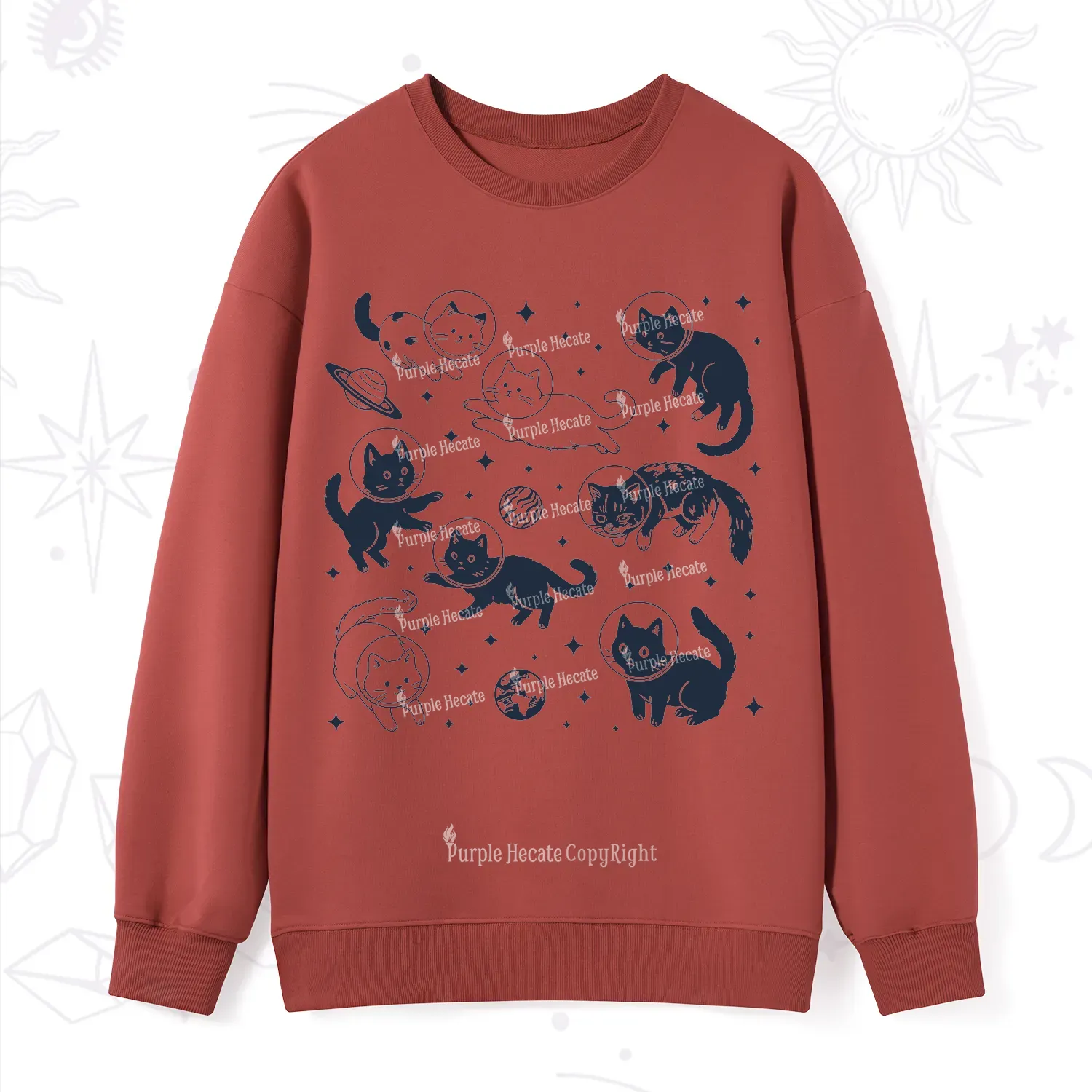 Purplehecate Cats in Space Sweatshirt