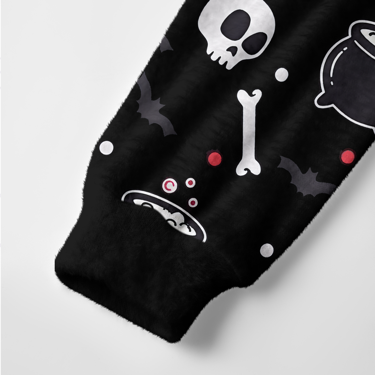 Purplehecate Spooky Skulls and Cauldrons Knit Ugly Cardigan Sweaters