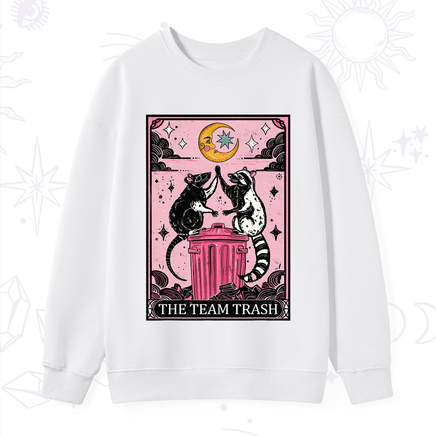 Purplehecate The Team Trash Opossum tarot Sweatshirt