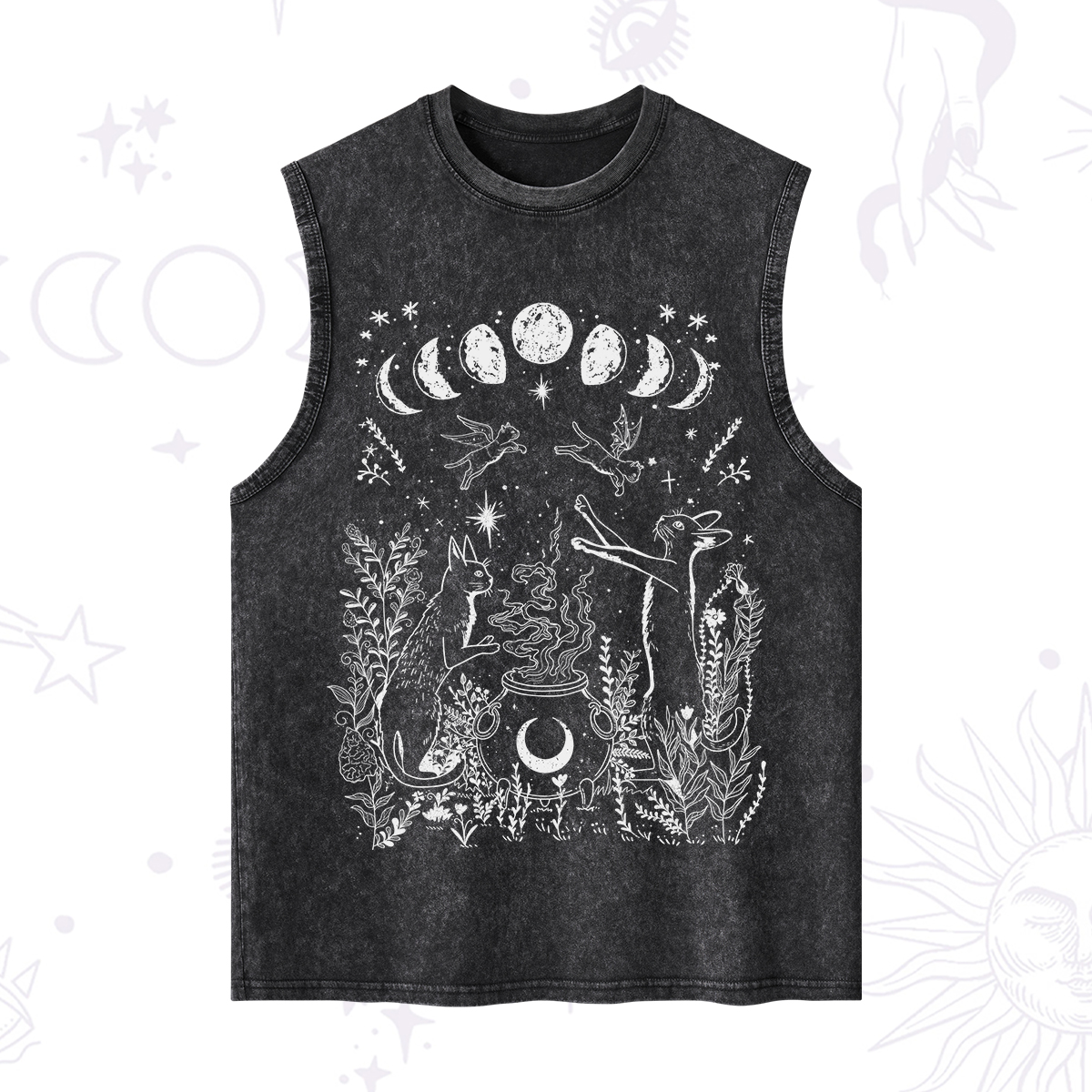 Purplehecate Celestial Cat Washed Tank