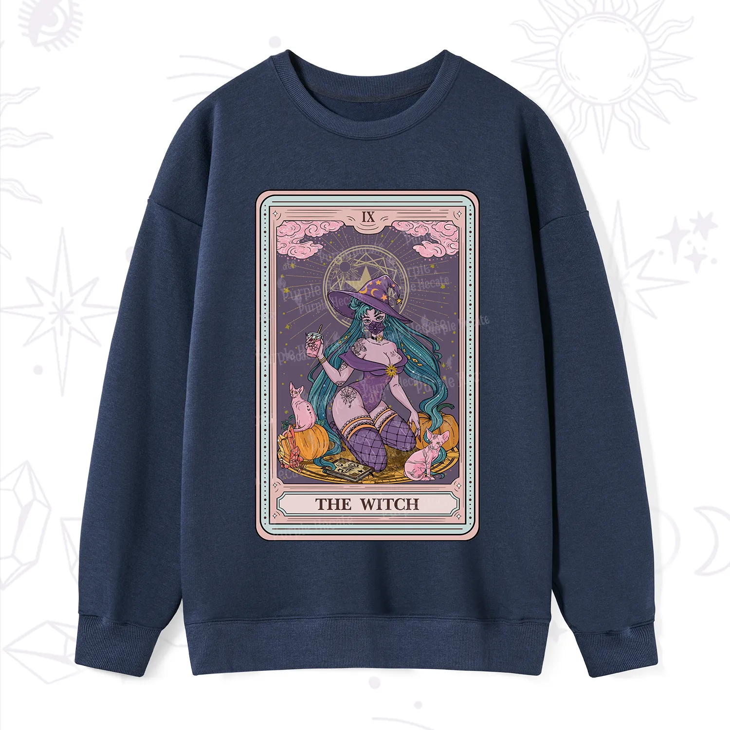 Purplehecate The Witch Tarot Halloween Sweatshirt