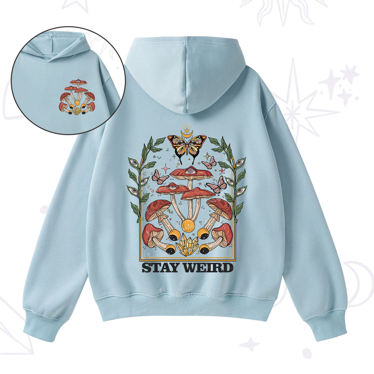 Purplehecate Stay Weird Fleece Hoodie Suit