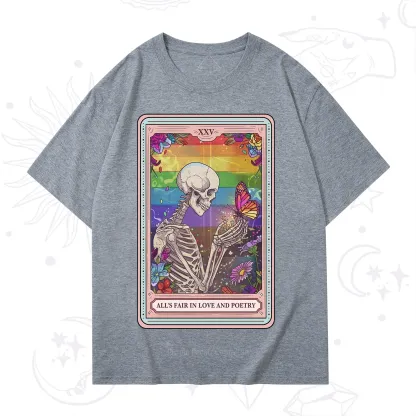 Purplehecate The All's Fair in Love and Poetry Skeleton Tarot T-Shirt