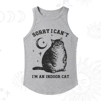 Purplehecate Sorry I Can't Go I'm an Indoor Cat Racerback Tank Top