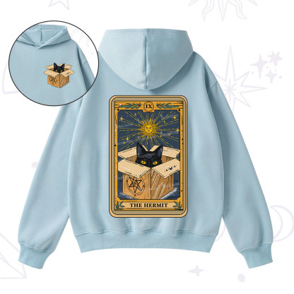 Purplehecate The Hermit Cat Tarot Card Fleece Hoodie Suit