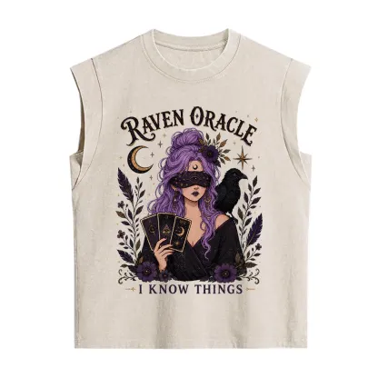 Purplehecate Raven Oracle I Know Things Witchy Vintage Washed Tank