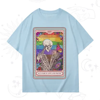 Purplehecate The All's Fair in Love and Poetry Skeleton Tarot T-Shirt