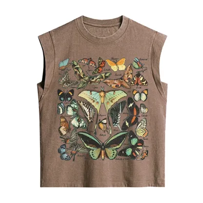 Purplehecate Vintage Butterfly & Moth Vintage Washed Tank