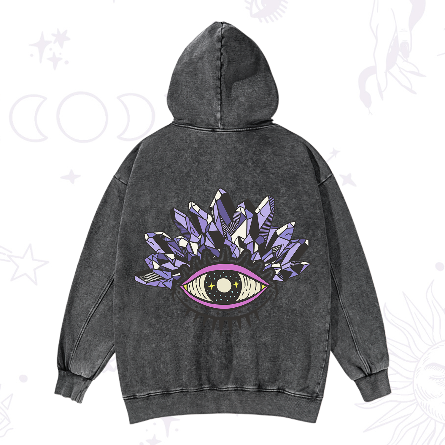 Purplehecate Crystal Eye Washed Hoodie