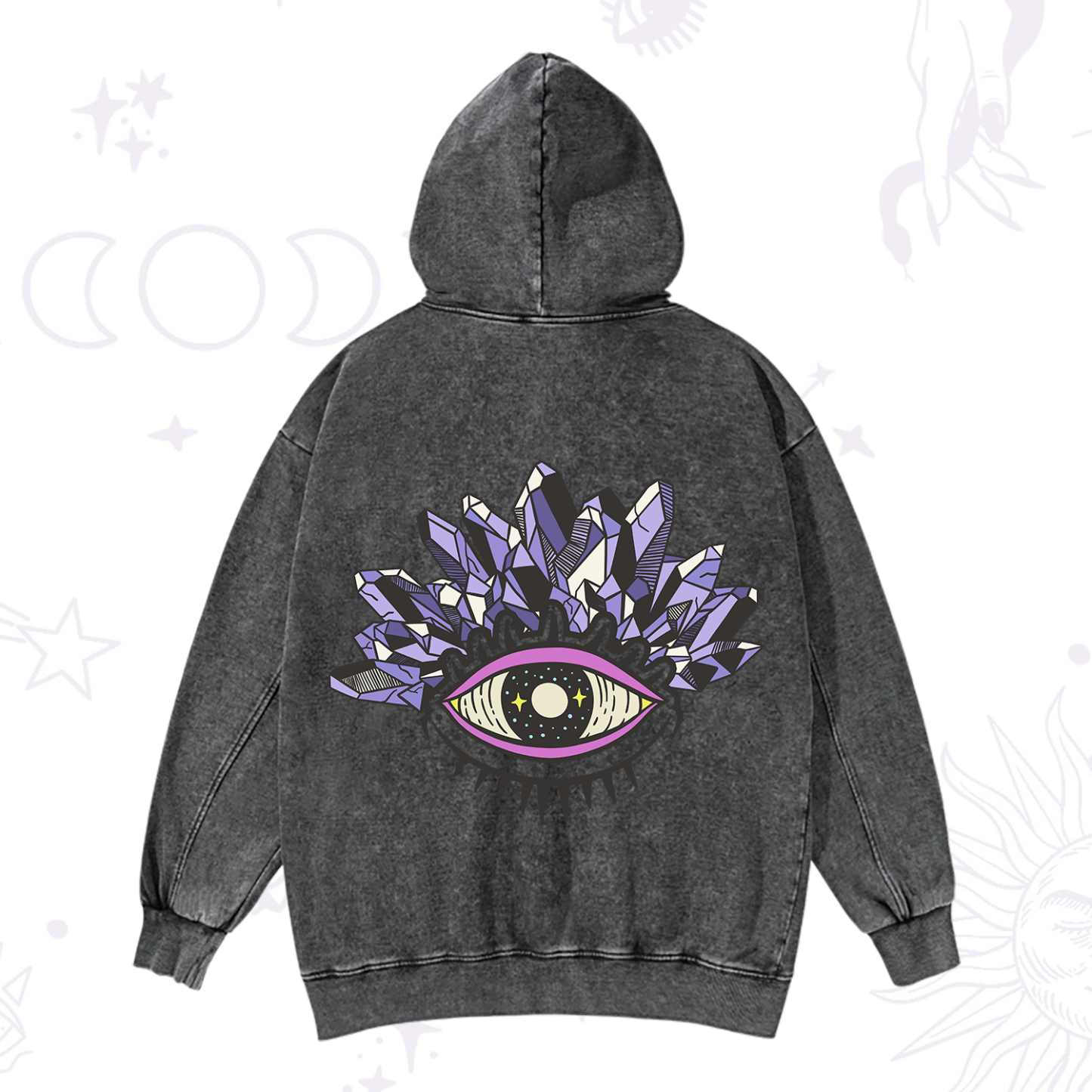 Magic Purplehecate Crystal Eye Washed Hoodie