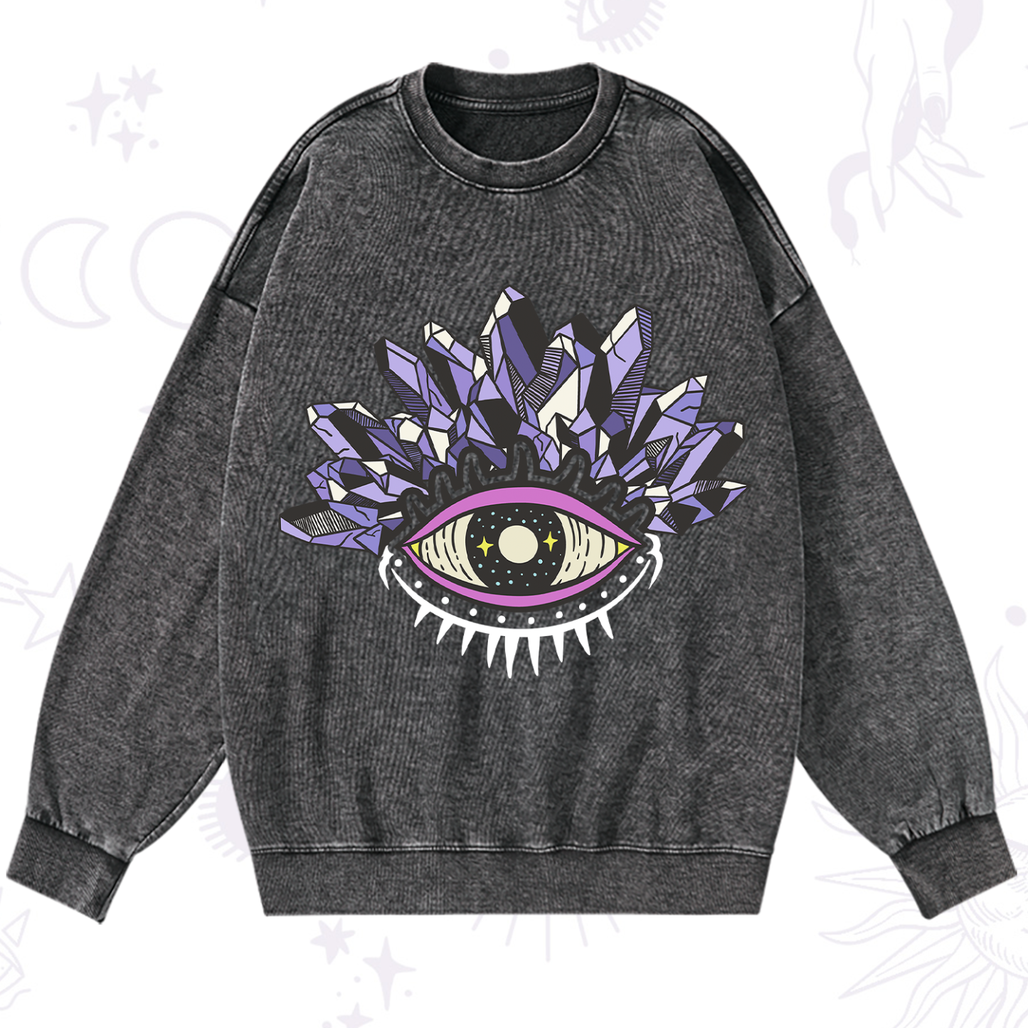 Magic Purplehecate Crystal Eye Washed Sweatshirt