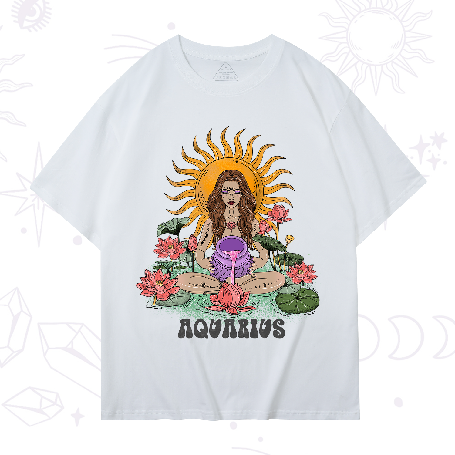 Purplehecate Sun Guardian Of Aquarius Zodiac T-Shirt
