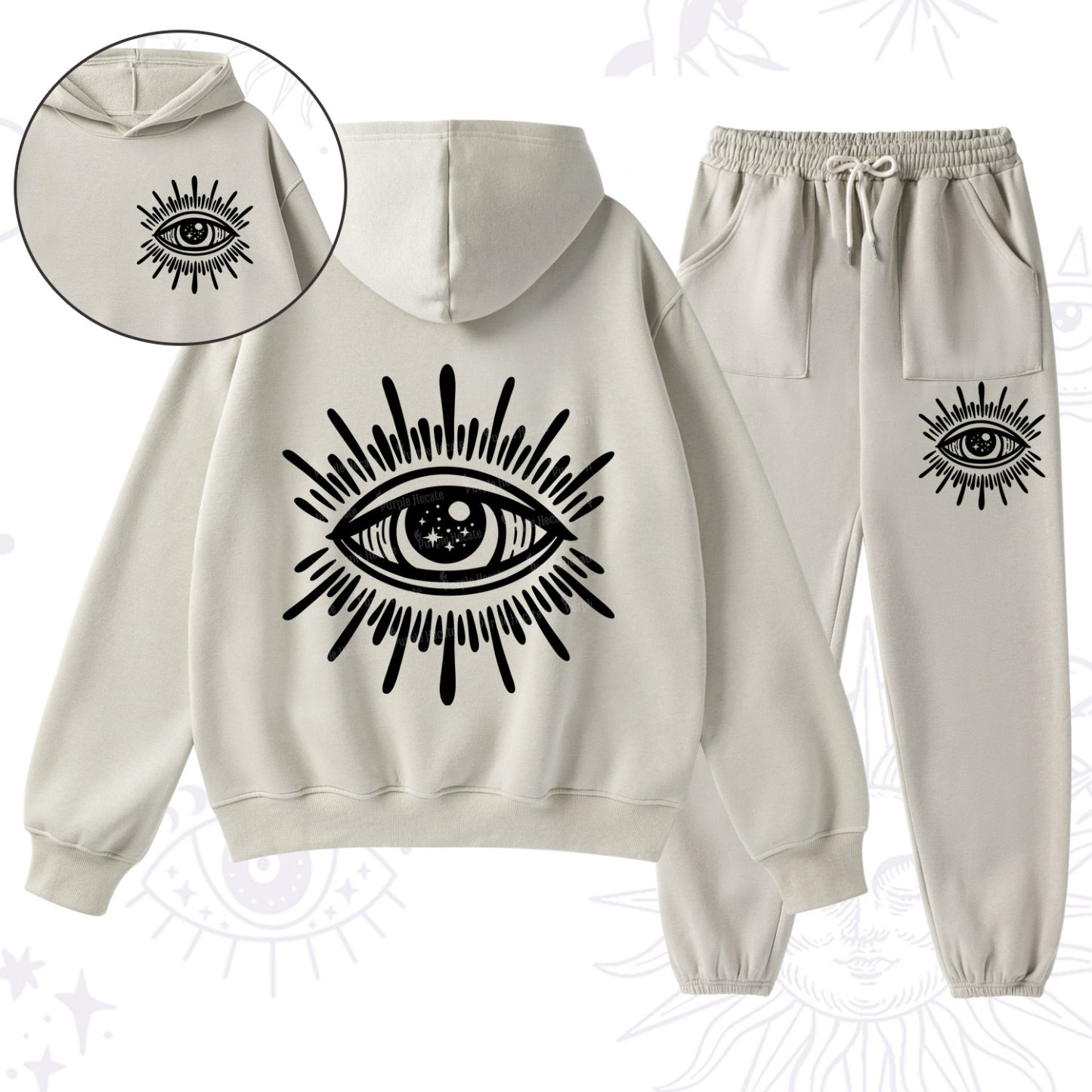 Purplehecate Evil Eye Fleece Hoodie Suit