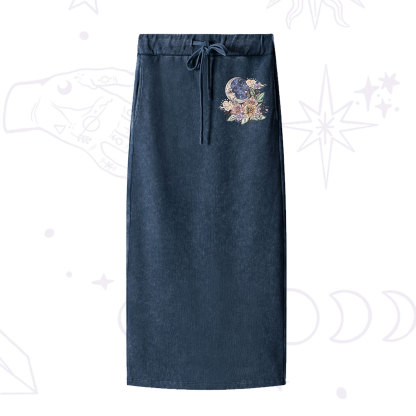Purplehecate Let It Be Washed Drawstring Long Skirt