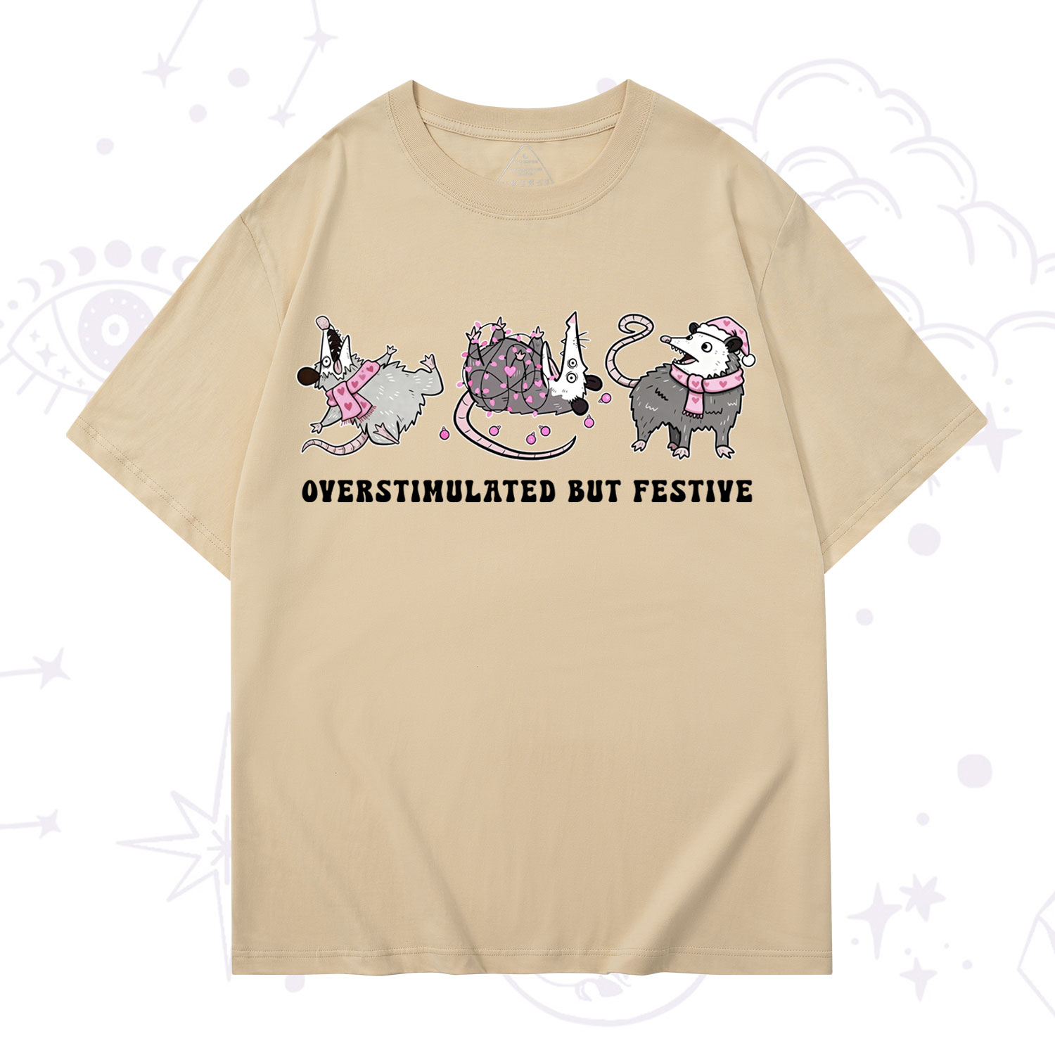 Purplehecate Overstimulated But Festive Possum Valentine T-Shirt