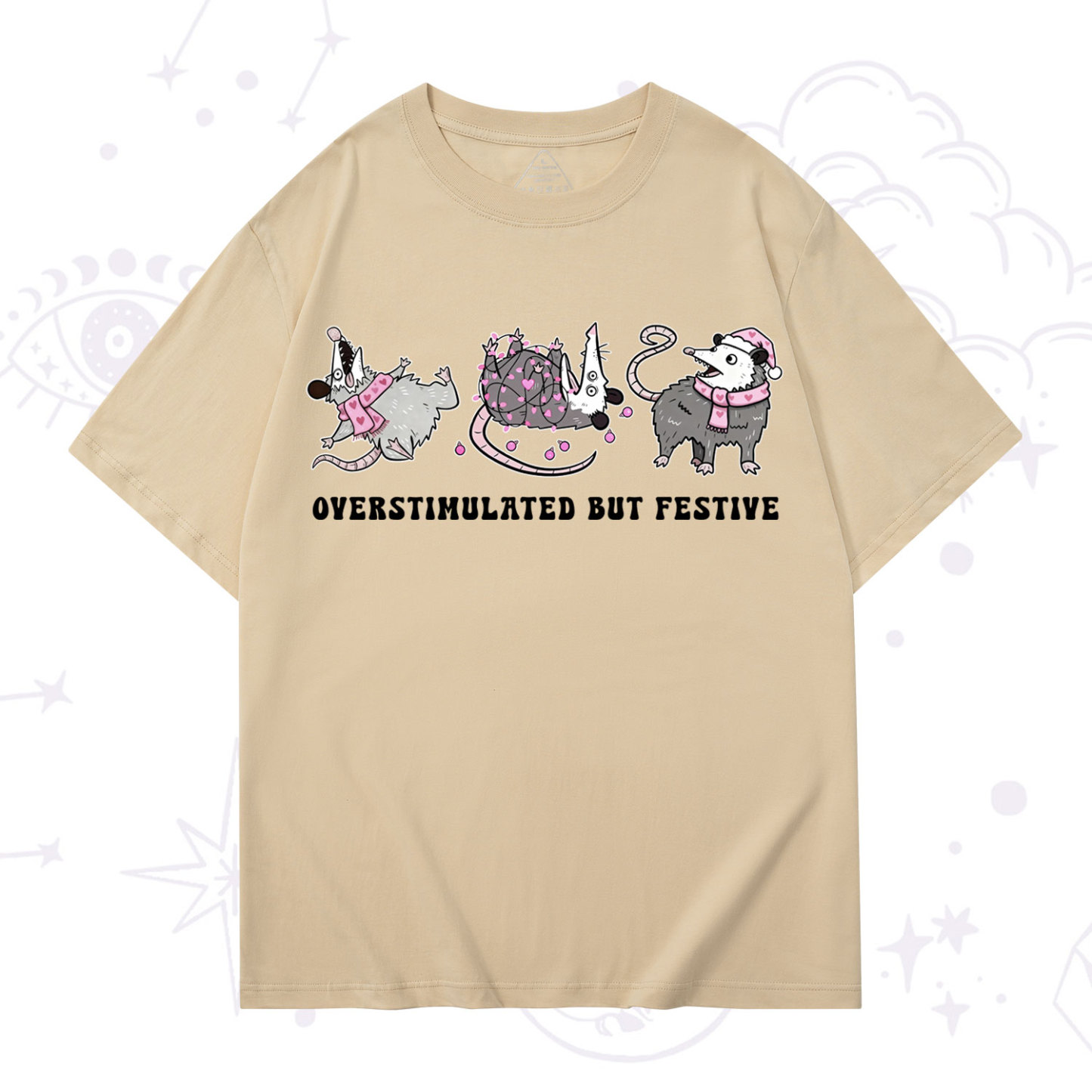 Purplehecate Overstimulated But Festive Possum Valentine T-Shirt
