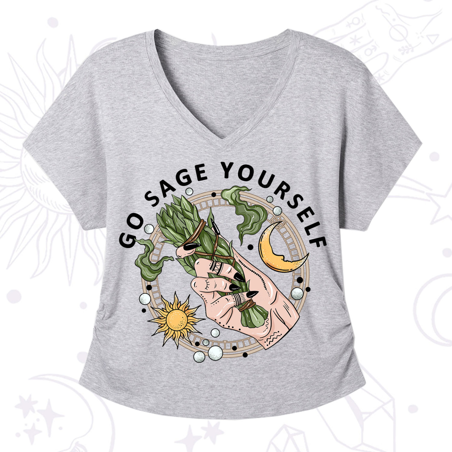 Purplehecate Go Sage Yourself V-Neck T-Shirt
