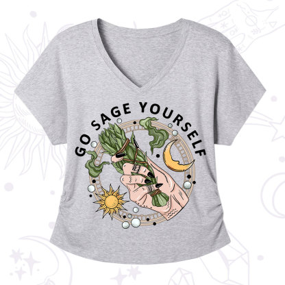 Purplehecate Go Sage Yourself V-Neck T-Shirt