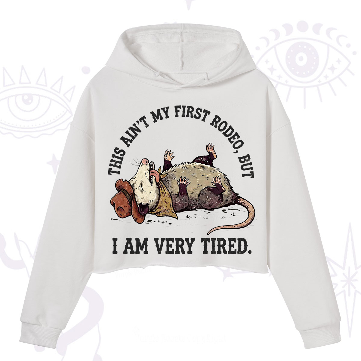 Purplehecate This Ain't My First Rodeo Crop Hoodie