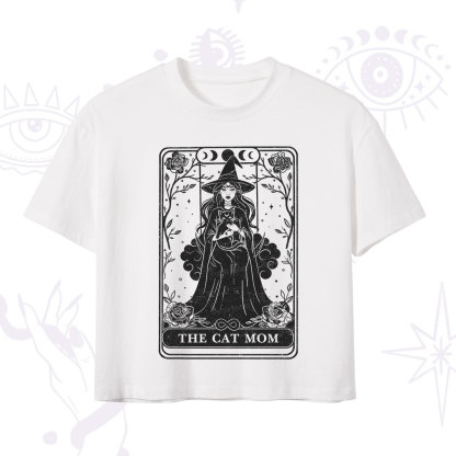 Purplehecate The Witch Cat Mom Tarot Crop T-Shirt