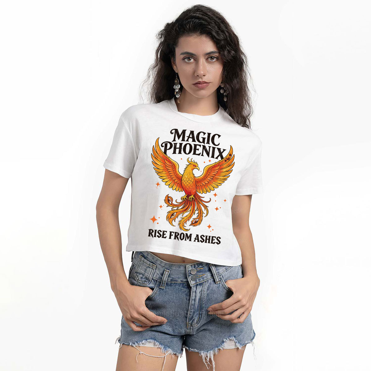 Purplehecate Magic Phoenix Rise From Ashes Crop T-Shirt