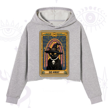 Purplehecate The Go Away Cat Tarot Crop Hoodie