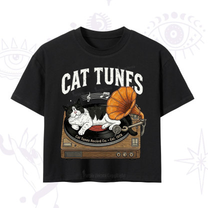 Purplehecate Cat Tunes Crop T-Shirt