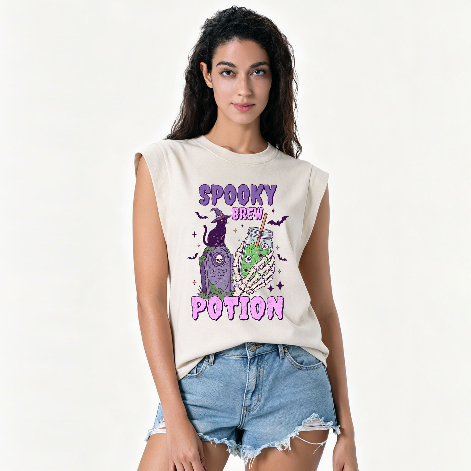 Purplehecate Spooky Brew Potion Halloween Vintage Washed Tank