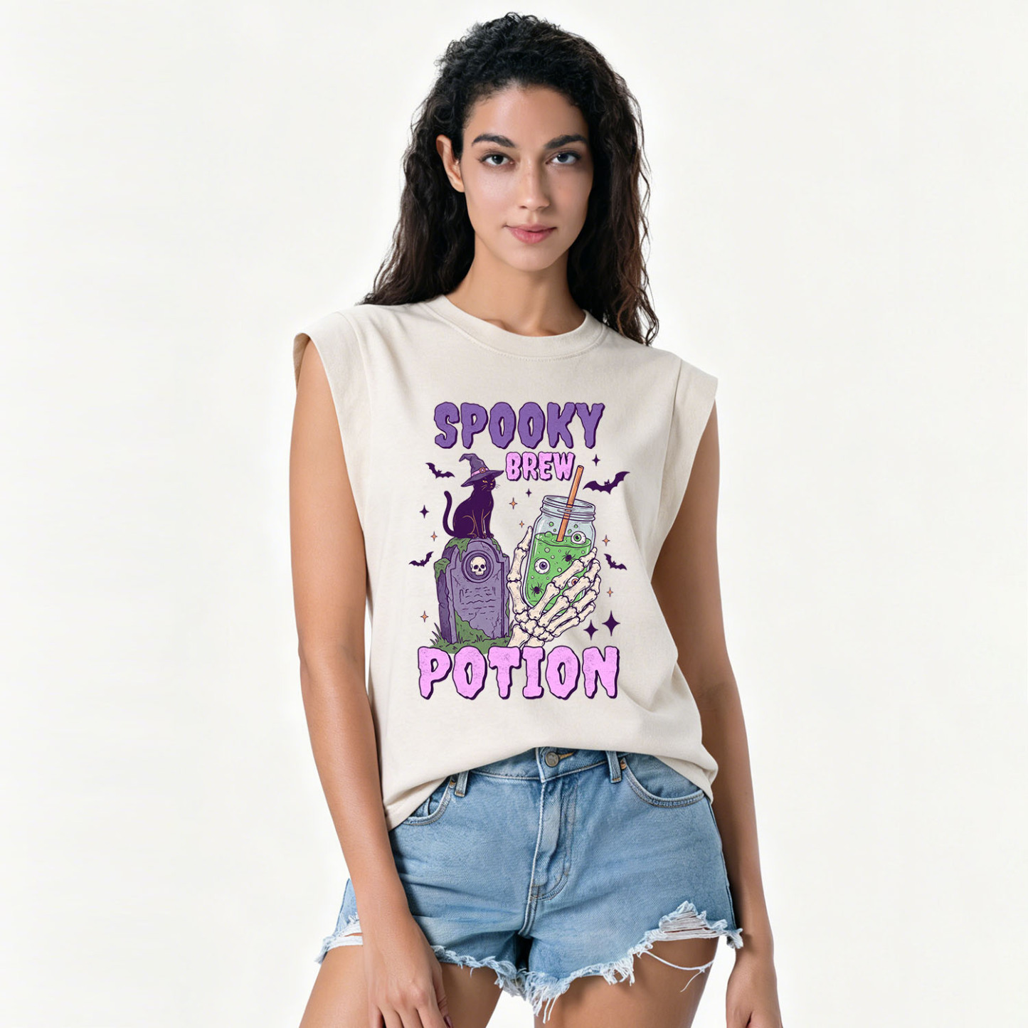 Purplehecate Spooky Brew Potion Halloween Vintage Washed Tank