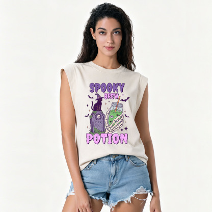 Purplehecate Spooky Brew Potion Halloween Vintage Washed Tank