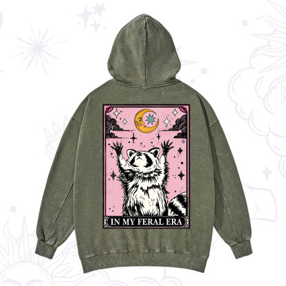 Purplehecate The In My Feral Era Tarot Raccoon Washed Hoodie