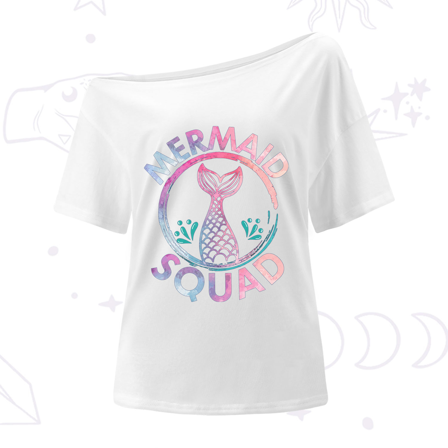 Purplehecate Mermaid Squad One Shoulder T-Shirt