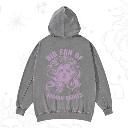 Purplehecate Big Fan of Human Rights Washed Hoodie