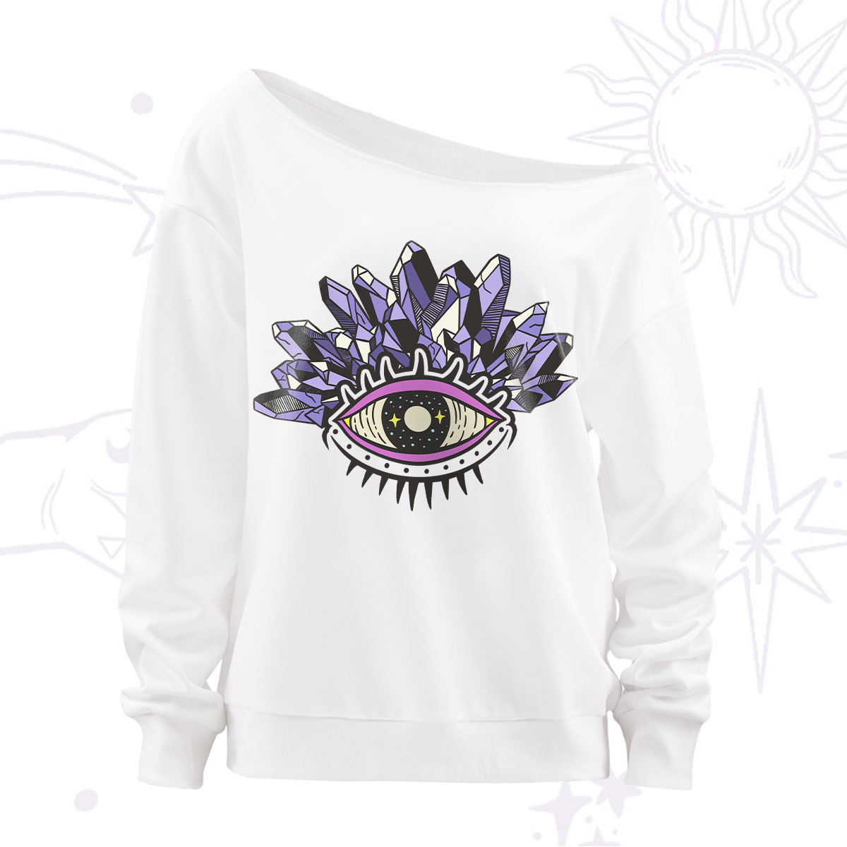 Purplehecate Crystal Eye Off The Shoulder Sweatshirt