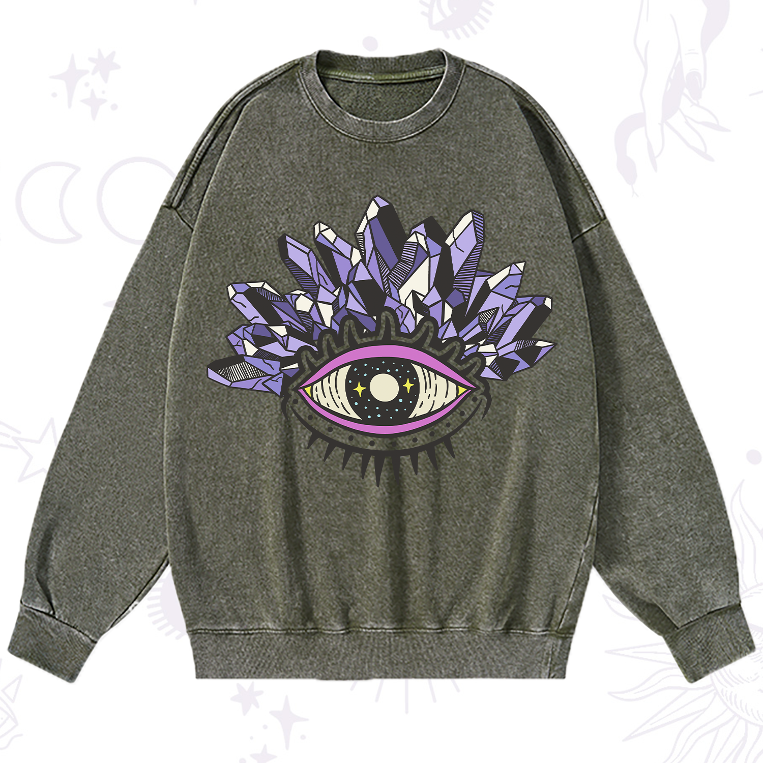 Purplehecate Crystal Eye Washed Sweatshirt