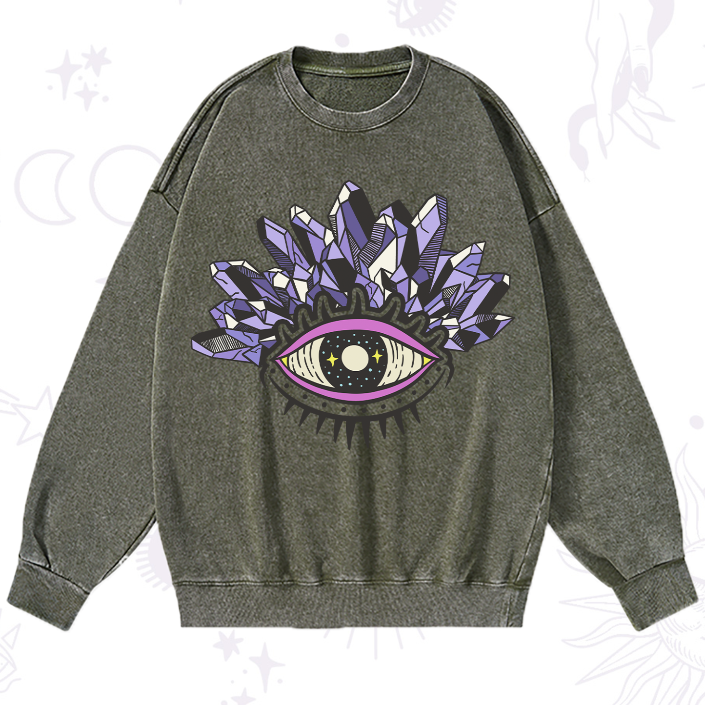 Purplehecate Crystal Eye Washed Sweatshirt