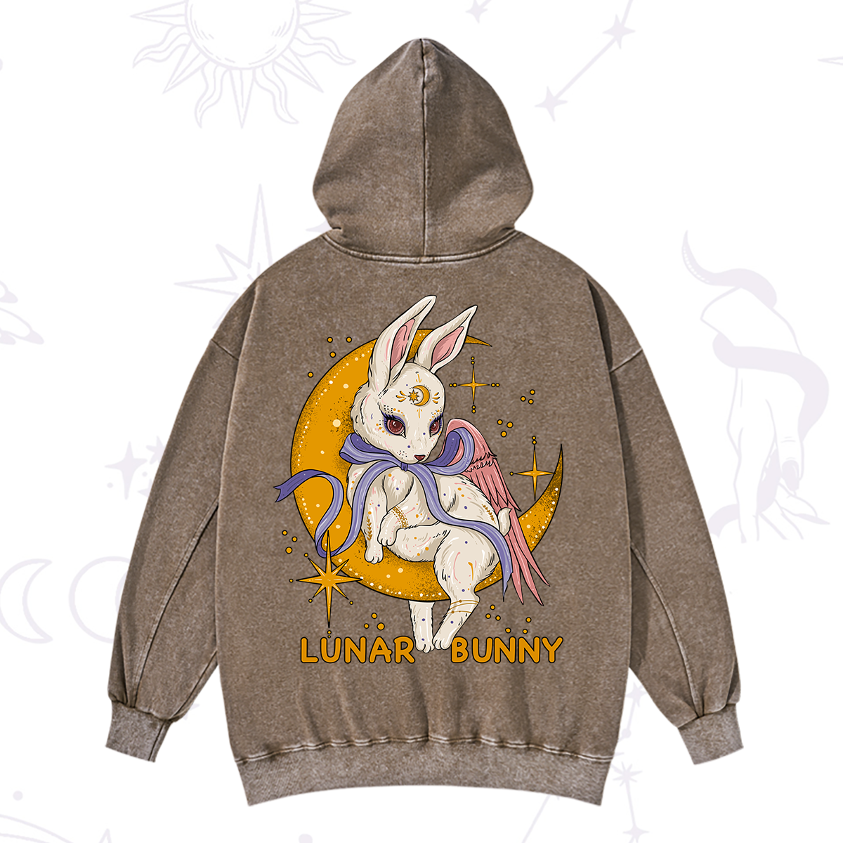 Purplehecate Lunar Bunny Easter Washed Hoodie