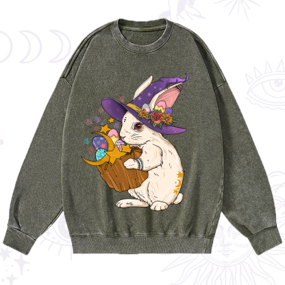 Purplehecate Enchanted Bunny Easter Washed Sweatshirt