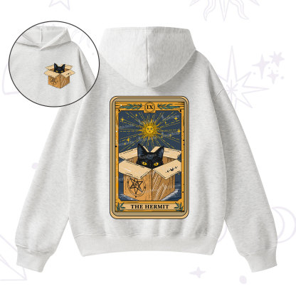 Purplehecate The Hermit Cat Tarot Card Fleece Hoodie Suit
