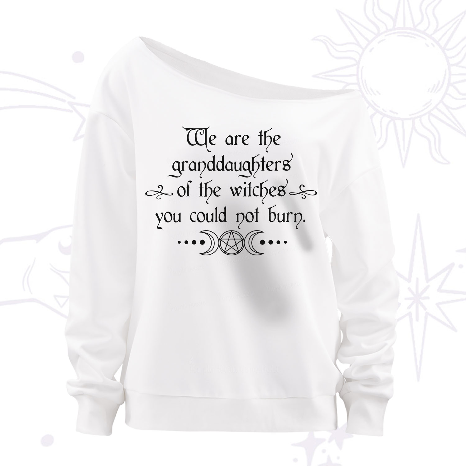Purplehecate They Didn't Burn Witches They Burned Women Off The Shoulder Sweatshirt