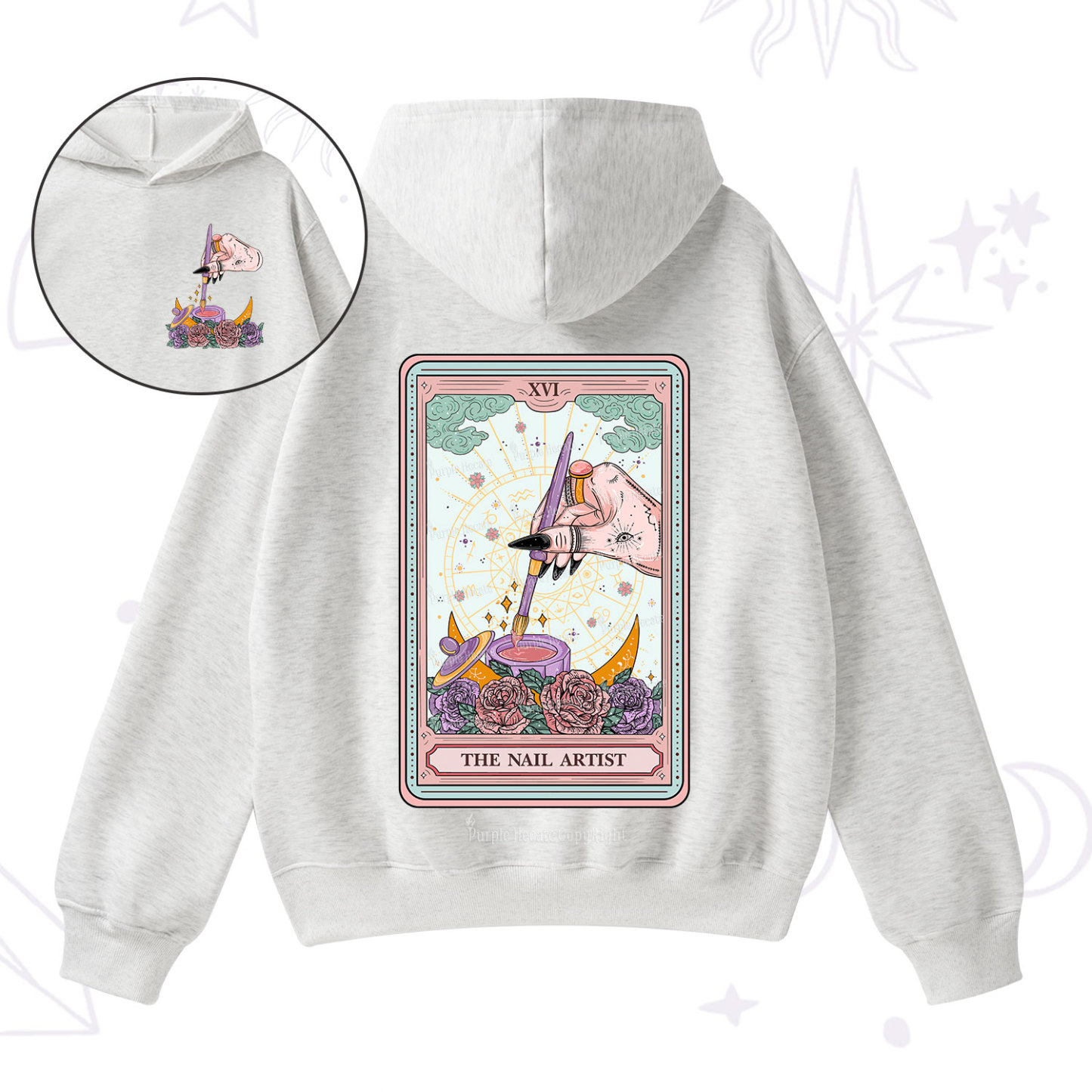 Purplehecate The Nail Artist Tarot Card Fleece Hoodie Suit